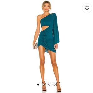 Michael Costello Alessia Dress in Teal Green